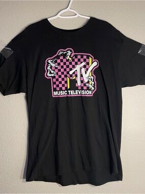 MTV Retro Logo T-Shirt, Monster Hands, Men's Unisex XL 80s Themed Tee Shirt